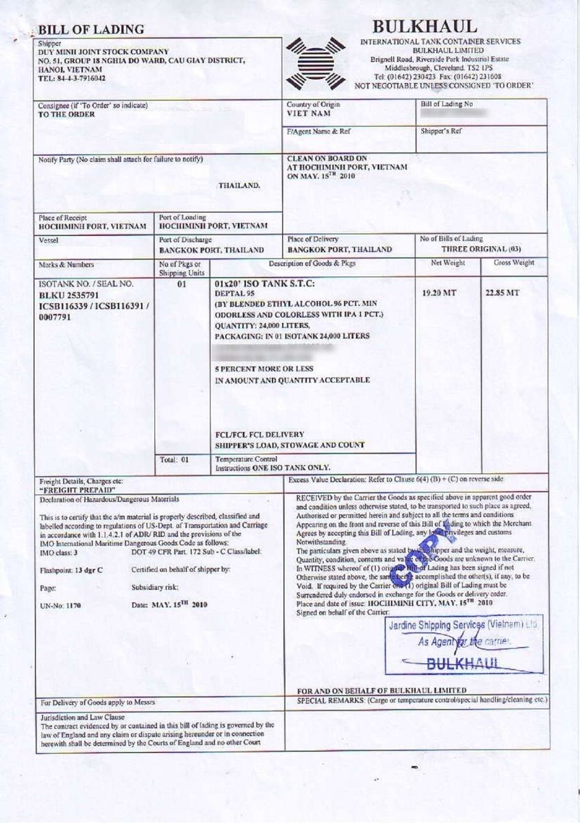 Bill of lading maersk pdf